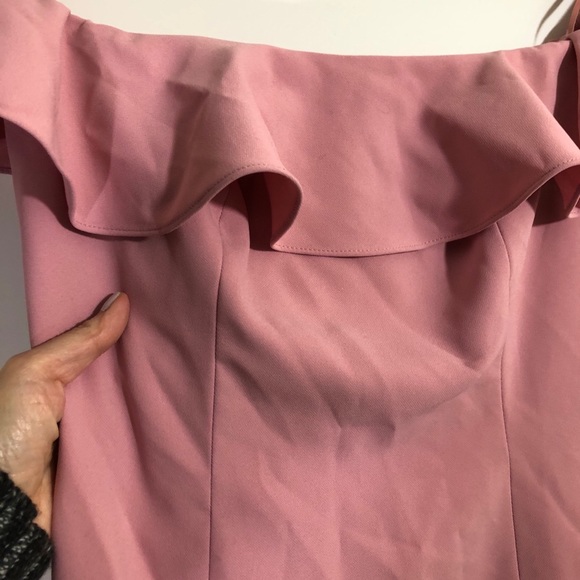 NWT JAYGODFREY Rollins Off shoulder ruffle top midi dress pink rose 2 - Picture 8 of 16